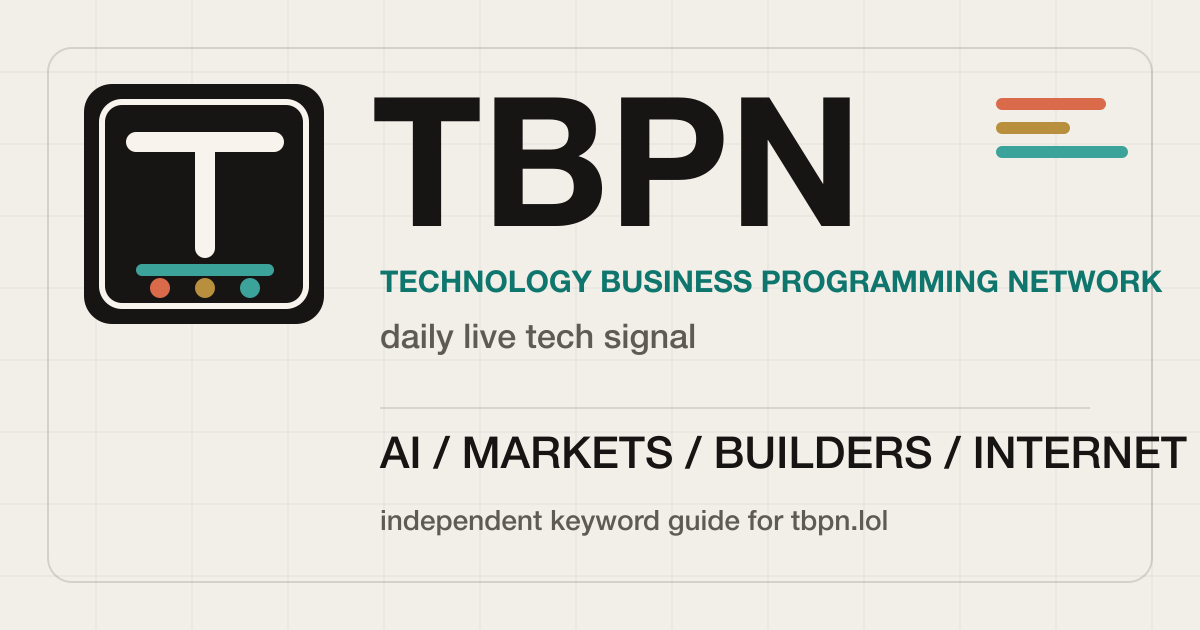 Original TBPN signal grid artwork used as the site's hero poster